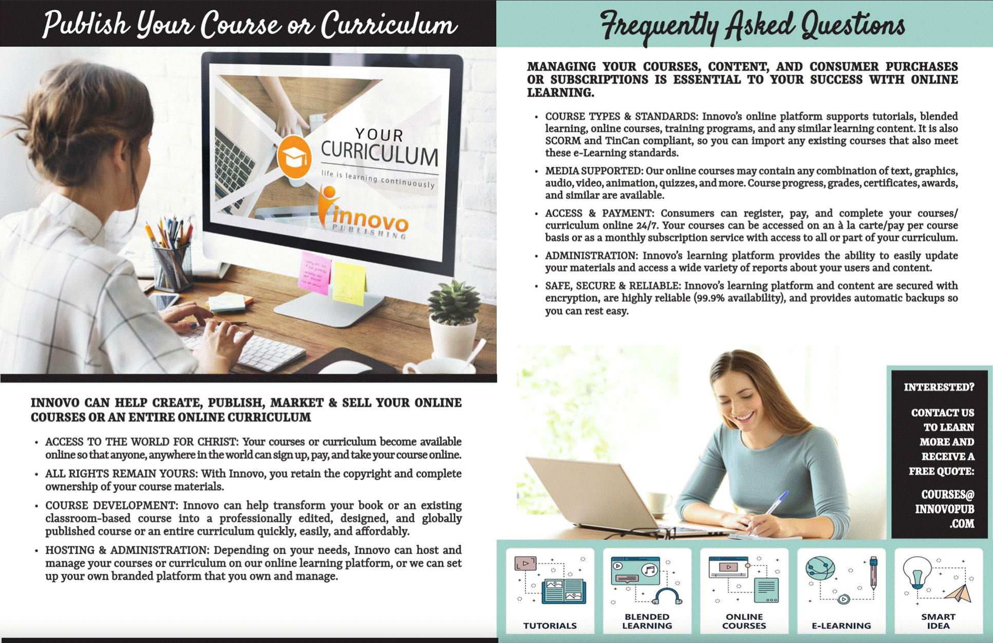 Innovo Course and Curricula Publishing for Christian Authors, Artists, and Ministries